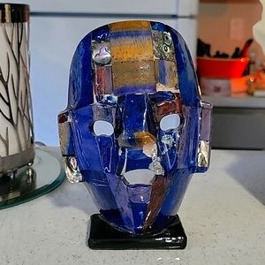 Vintage Abalone Stone Face Mother of Pearl mask